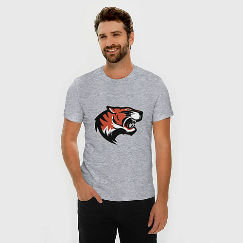 Мужская slim-футболка Tiger Mood / Меланж – фото 3