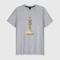 Мужская slim-футболка Шахматная фигура Белый король