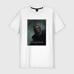 Футболка slim-fit TES SKYRIM MEME THE ELDER SCROLLS SKYRIM, цвет: белый