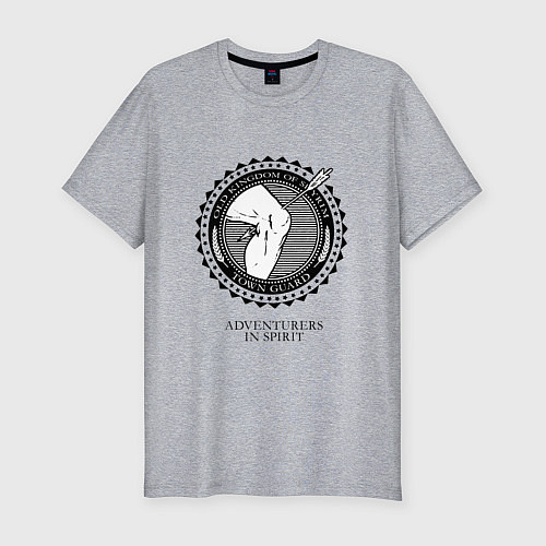 Мужская slim-футболка Клуб любителей приключений / Меланж – фото 1