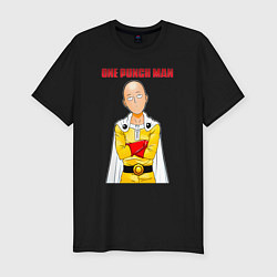 Мужская slim-футболка Сайтама безразличие One Punch-Man