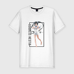 Футболка slim-fit Богиня Гестия Danmachi, цвет: белый