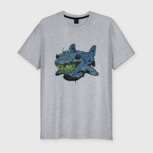 Мужская slim-футболка Жаба - капитан подводной лодки / Меланж – фото 1
