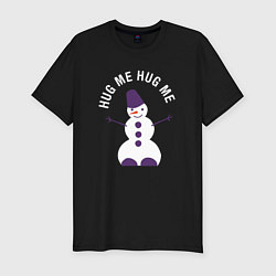 Мужская slim-футболка Снеговик 2022