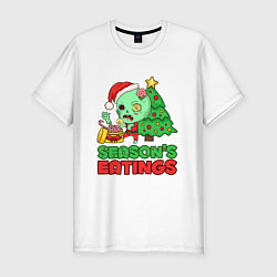 Мужская slim-футболка Christmas Zombie