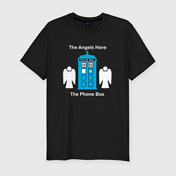 Мужская slim-футболка Доктор кто ангелы