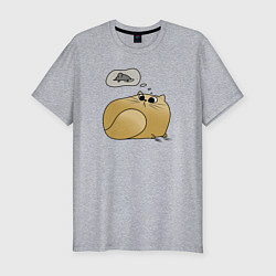 Мужская slim-футболка Кошка картошка