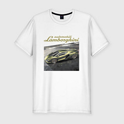 Мужская slim-футболка Lamborghini Motorsport sketch