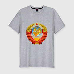 Футболка slim-fit Пролетарии всех стран соединяйтесь, цвет: меланж