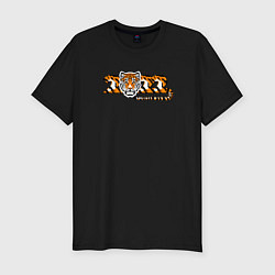 Мужская slim-футболка Надпись 2022 Тигр