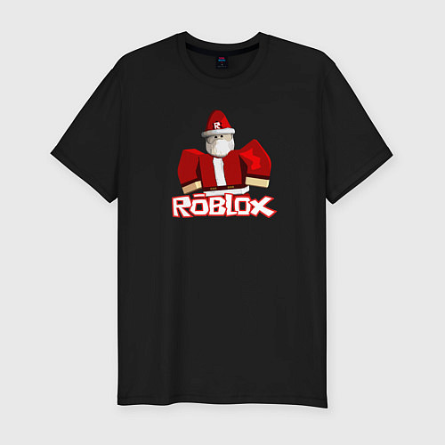 Мужская slim-футболка Санта Robloх / Черный – фото 1