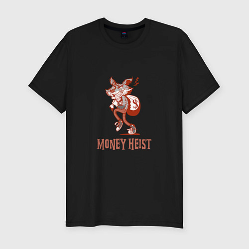 Мужская slim-футболка Money Heist Wolf / Черный – фото 1