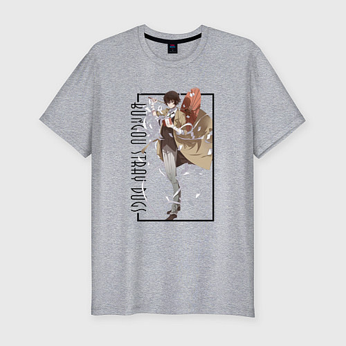 Мужская slim-футболка Дазай Осаму великий из бродячих псов / Меланж – фото 1