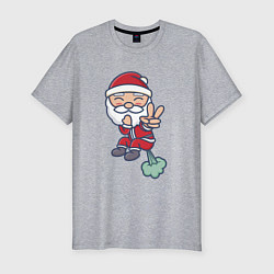 Мужская slim-футболка Плохой Санта испортил воздух