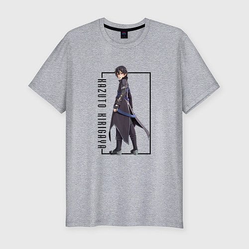 Мужская slim-футболка Кирито Киригая Кадзуто SAO / Меланж – фото 1