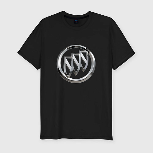 Мужская slim-футболка Buick Big Logo / Черный – фото 1