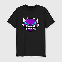 Мужская slim-футболка Geometry Dash: Violet Demon