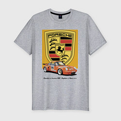 Мужская slim-футболка Porsche 911 Carrera RSR - Daytona 24 Hours 1973