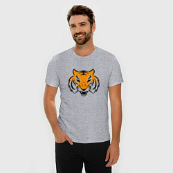 Футболка slim-fit Тигр логотип, цвет: меланж — фото 2