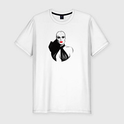 Мужская slim-футболка Портрет Гаги