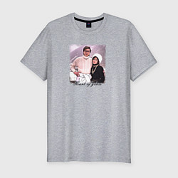 Мужская slim-футболка Фото Адам & Гага