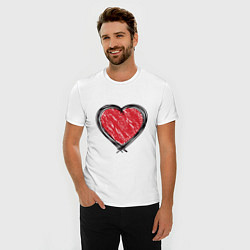 Футболка slim-fit Doodle Heart, цвет: белый — фото 2