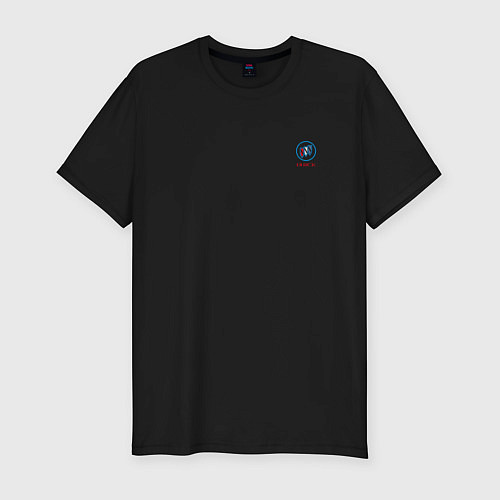 Мужская slim-футболка Buick Mini color logo / Черный – фото 1