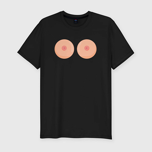 Мужская slim-футболка Boobs 18 / Черный – фото 1