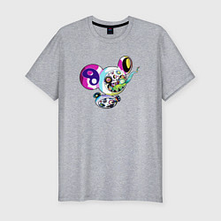 Футболка slim-fit Takashi Murakami Такаси Мураками ДОБ, цвет: меланж