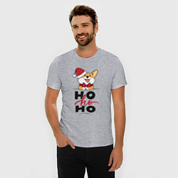 Футболка slim-fit Corgi Ho ho Ho, цвет: меланж — фото 2