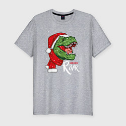 Мужская slim-футболка T-rex Merry Roar