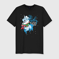 Футболка slim-fit Llama Oh holy night, цвет: черный