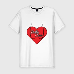 Мужская slim-футболка Сердце Белла Чао