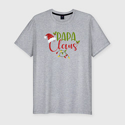 Мужская slim-футболка Papa Claus Family