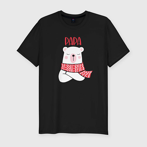 Мужская slim-футболка Family Papa Bear / Черный – фото 1
