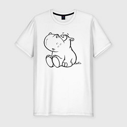 Мужская slim-футболка Бегемотик детский cotton theme