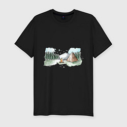 Мужская slim-футболка Поход в горы