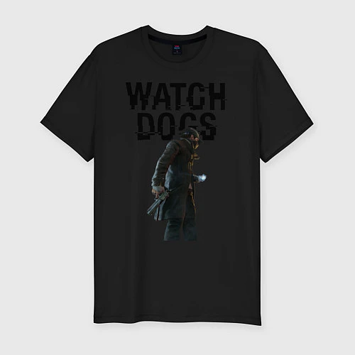 Мужская slim-футболка Watch Dogs / Черный – фото 1