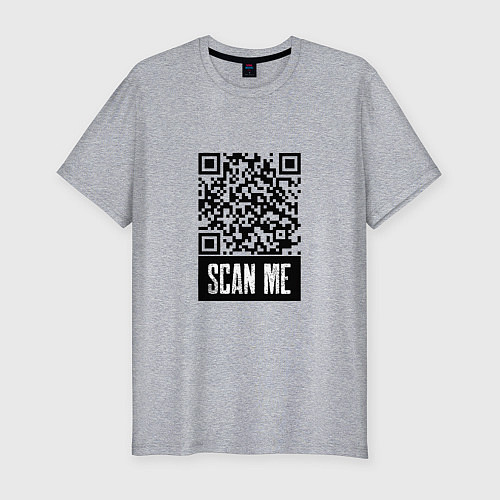 Мужская slim-футболка QR Scan / Меланж – фото 1