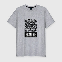 Футболка slim-fit QR Scan, цвет: меланж