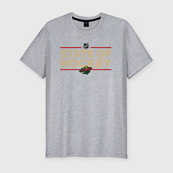 Мужская slim-футболка Minnesota Wild NHL Миннесота Уайлд НХЛ