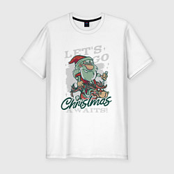 Футболка slim-fit Christmas Awaits, цвет: белый