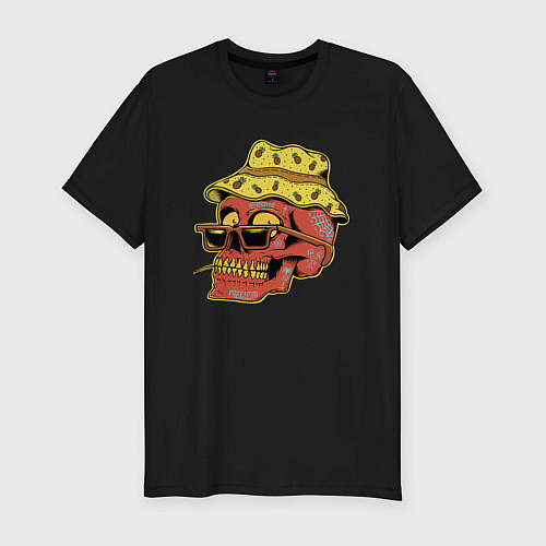 Мужская slim-футболка Summer skull 2028 / Черный – фото 1