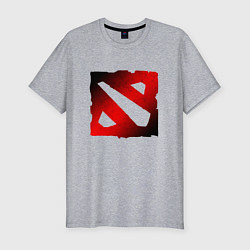 Футболка slim-fit ЧЁРНО КРАСНОЕ ЛОГО ДОТА 2 DOTA 2 LOGO, цвет: меланж