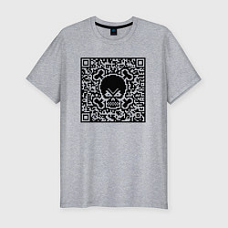 Футболка slim-fit SKULL & BONES QR-code, цвет: меланж