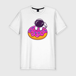 Мужская slim-футболка Космический пончик