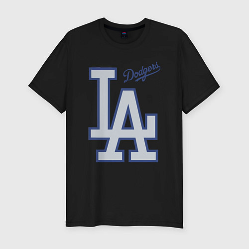 Мужская slim-футболка Los Angeles Dodgers - baseball team / Черный – фото 1