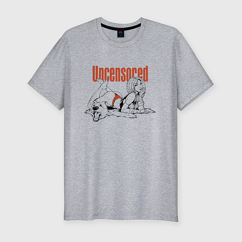 Мужская slim-футболка Uncensored / Меланж – фото 1