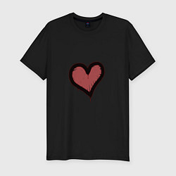 Мужская slim-футболка Граффити Сердце
