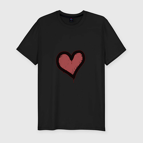 Мужская slim-футболка Граффити Сердце / Черный – фото 1